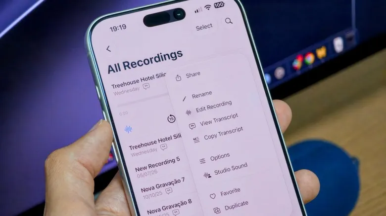 Opciones de edición de una nota de voz en la app nativa del iPhone