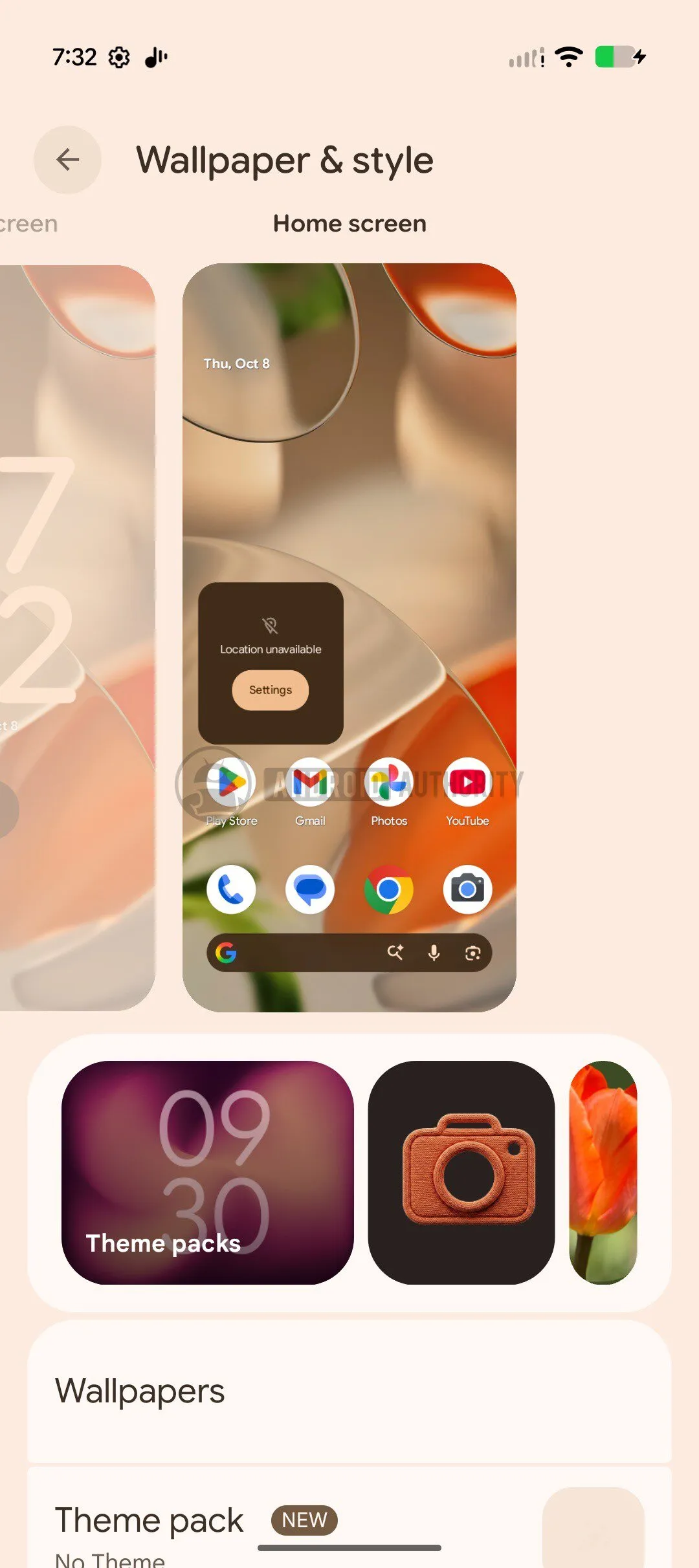 Captura 1 del nuevo carrusel de personalización de Android Canary 2610