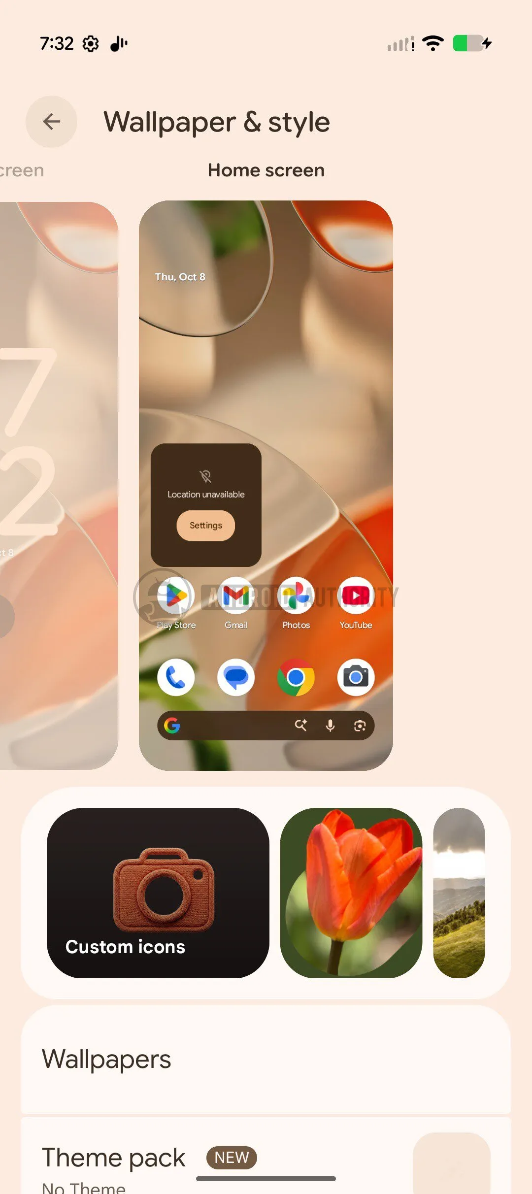 Captura 2 del nuevo carrusel de personalización de Android Canary 2610