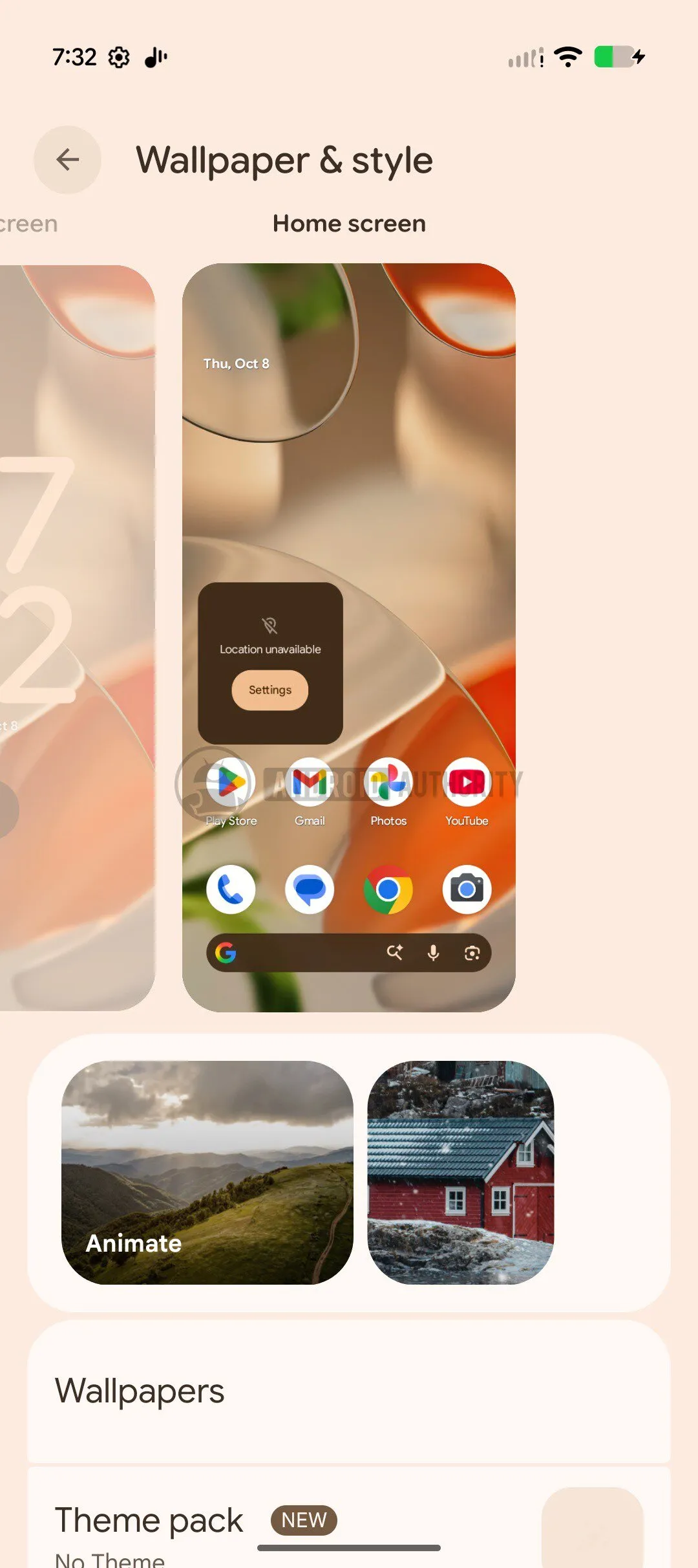 Captura 4 del nuevo carrusel de personalización de Android Canary 2610