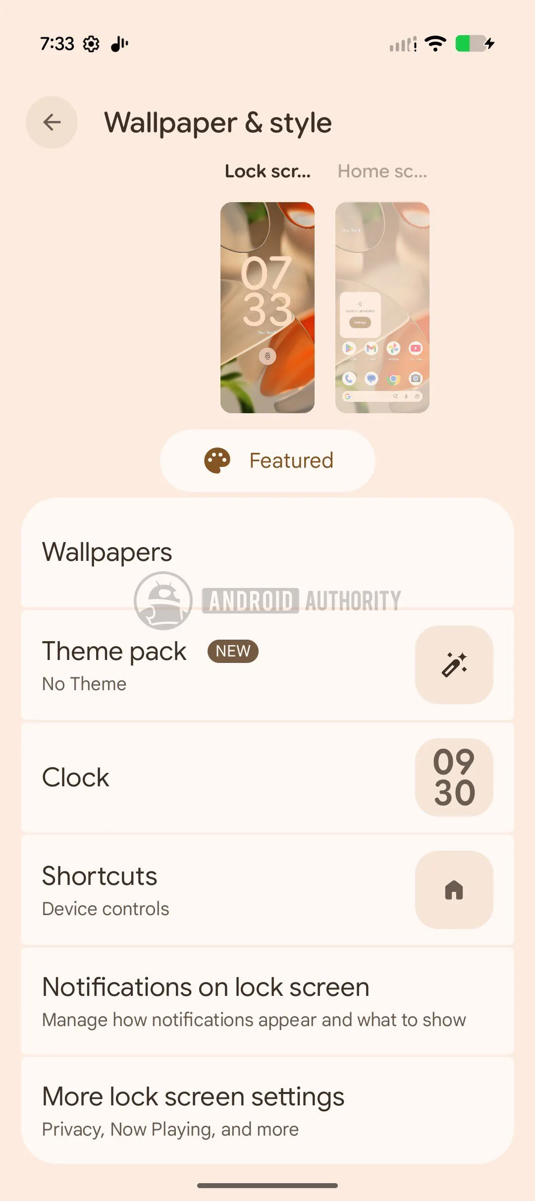 Captura 6 del nuevo carrusel de personalización de Android Canary 2610