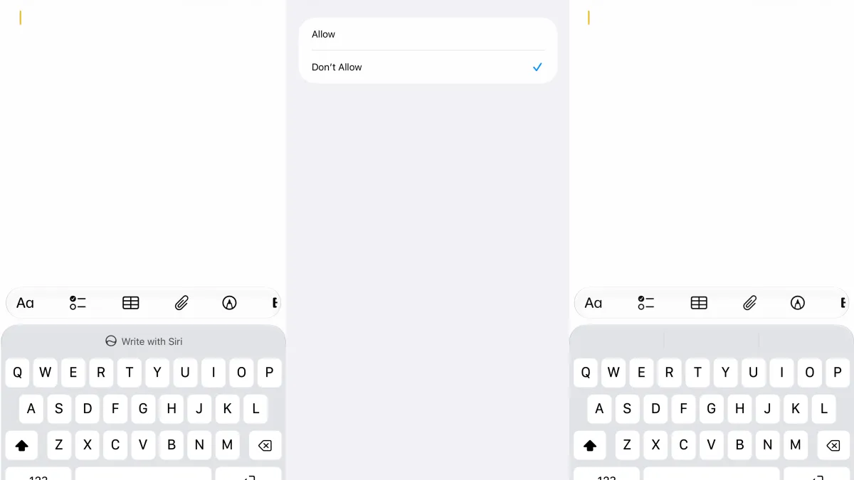 Restricción de las herramientas de escritura de Siri desde Tiempo de uso
